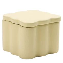 Boîte organisateur salle de bain en dolomite contour ondulé 10x10xH8cm (3 modèles)