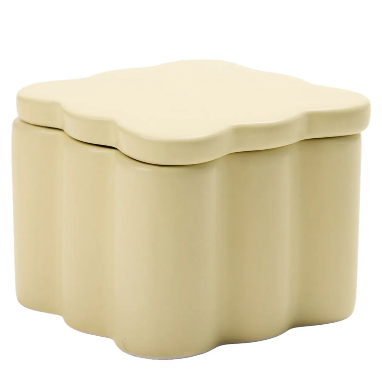Boîte organisateur salle de bain en dolomite contour ondulé 10x10xH8cm (3 modèles)