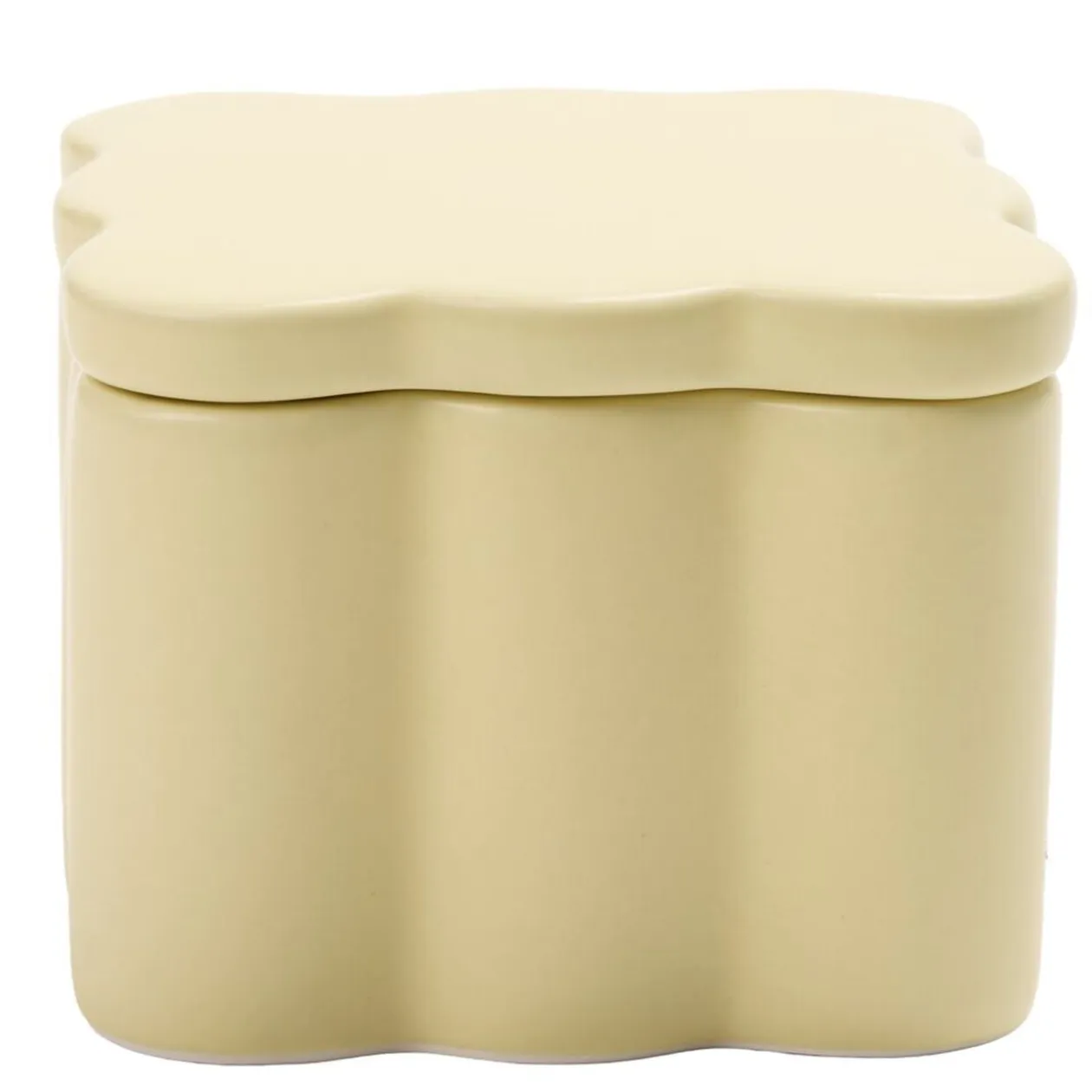 Boîte organisateur salle de bain en dolomite contour ondulé 10x10xH8cm (3 modèles)