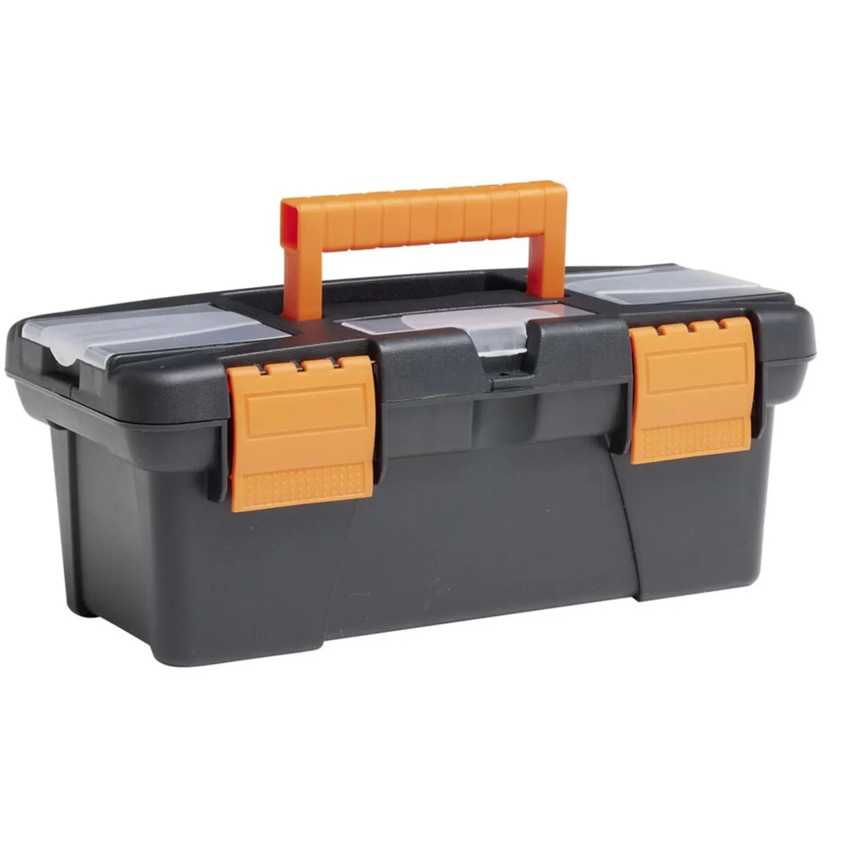 Boîte à outils en plastique noir et jaune 25x10xH13cm < Gifi Online