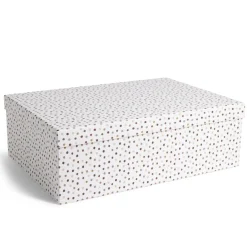 Boîte papier blanc à pois 44x31x15cm < Gifi Clearance