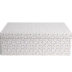 Boîte papier blanc à pois 44x31x15cm < Gifi Clearance