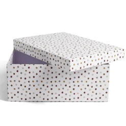 Boîte papier blanc à pois 44x31x15cm < Gifi Clearance