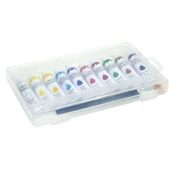 Boîte peinture acrylique 10 tubes 16ml avec 2 pinceaux