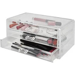 Boîte rectangulaire 3 tiroirs transparents