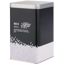 Boîte à riz en métal noir et gris design rice - 10,7x10,7xH.17,5cm < Gifi New