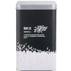 Boîte à riz en métal noir et gris design rice - 10,7x10,7xH.17,5cm < Gifi New
