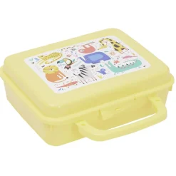 Boîte à sandwich rectangulaire avec anse plastique vert 16x20xH7cm