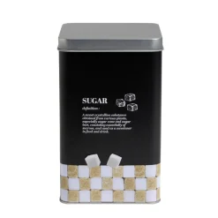 Boîte à sucre en métal noir design Sugar - 10,7x10,7xH.17,5cm
