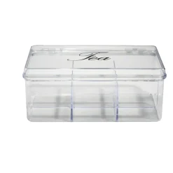 Boîte à thé plastique transparent 21,5x15x8,5cm