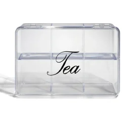 Boîte à thé plastique transparent 21,5x15x8,5cm