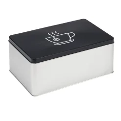 Boîte à thé rectangulaire en métal 22x19xH.9cm