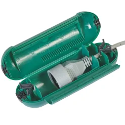 Boîtier étanche protection câble électrique vert