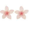 Boucles d'oreilles acrylique fleur de tiaré rose Ø2,5cm
