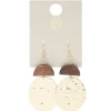 Boucles d'oreilles bois et métal martelé doré L3,5cm < Gifi Best