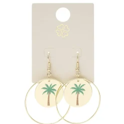 Boucles d'oreilles créoles palmier métal doré L4cm < Gifi Outlet