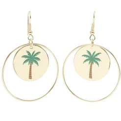 Boucles d'oreilles créoles palmier métal doré L4cm < Gifi Outlet
