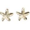 Boucles d'oreilles fleur de tiaré zinc doré Ø3cm < Gifi Sale