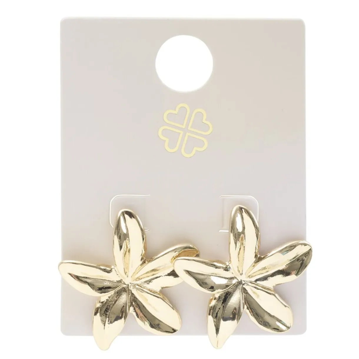 Boucles d'oreilles fleur de tiaré zinc doré Ø3cm < Gifi Sale