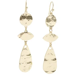 Boucles d'oreilles métal martelé doré L4cm