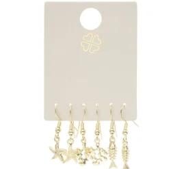 Boucles d'oreilles 3 paires marin zinc doré L3,5cm < Gifi Clearance