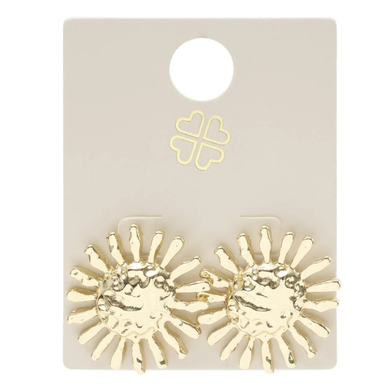 Boucles d'oreilles zinc soleil jaune doré Ø1,5cm