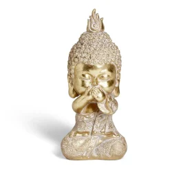 Bouddha de la sagesse Je ne dis rien résine doré H19cm < Gifi Hot