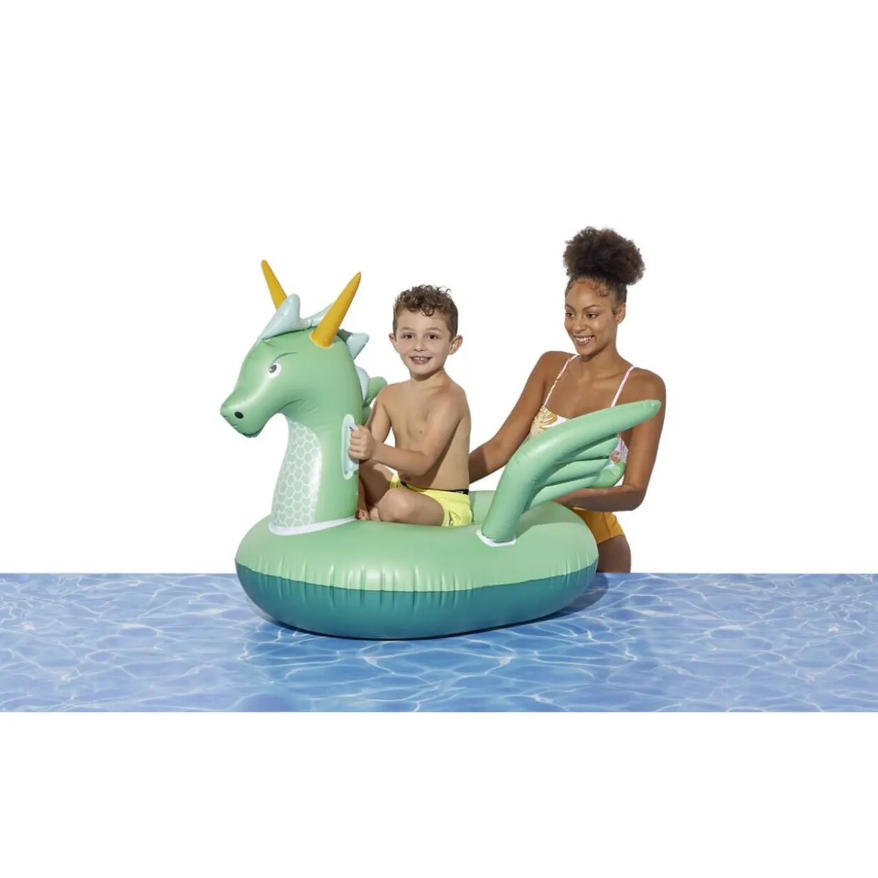 Bouée dragon chevauchable Funky vert Ø132xH85cm
