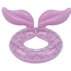 Bouée ronde en plastique ouverte design queue de sirène rose 48x55cm < Gifi New