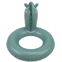 Bouée ronde tête de crocodile plastique vert Ø60cm