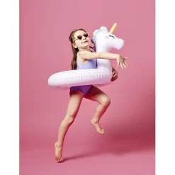 Bouée ronde tête de licorne plastique blanc Ø60cm < Gifi