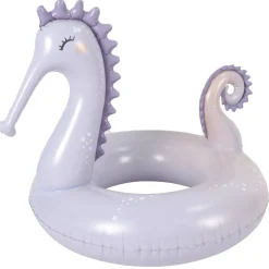 Bouée ronde tête d'hippocampe en plastique gris L101xH86cm