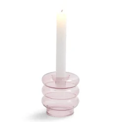 Bougeoir anneau rose clair Ø9xH8,5cm < Gifi Outlet