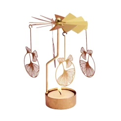 Bougeoir carrousel doré Ø8xH17cm