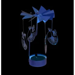 Bougeoir carrousel doré Ø8xH17cm