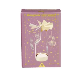 Bougeoir carrousel doré Ø8xH17cm