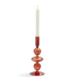 Bougeoir chandelier verre ambre Ø8,7xH21,5cm < Gifi Online