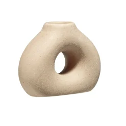 Bougeoir céramique x3 forme donut 9x4xH7,5cm (3 modèles)