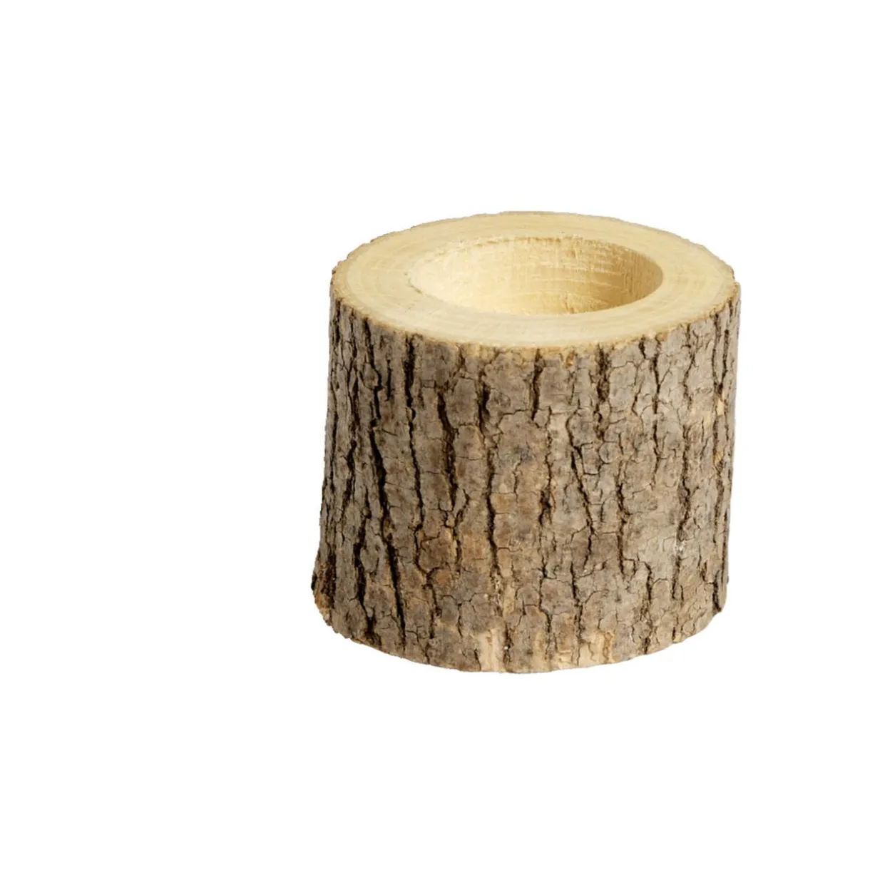 Bougeoir en bois forme rondin Ø7xH5cm < Gifi Online