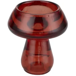 Bougeoir forme champignon verre Ø6XH7 cm (3 modèles rouge/vert/jaune) < Gifi Clearance