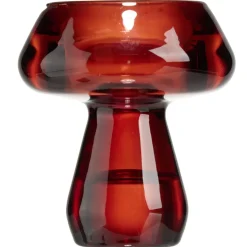 Bougeoir forme champignon verre Ø6XH7 cm (3 modèles rouge/vert/jaune) < Gifi Clearance