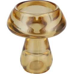 Bougeoir forme champignon verre Ø6XH7 cm (3 modèles rouge/vert/jaune) < Gifi Clearance
