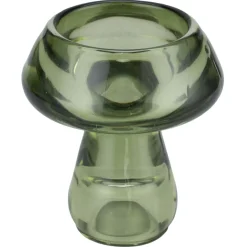 Bougeoir forme champignon verre Ø6XH7 cm (3 modèles rouge/vert/jaune) < Gifi Clearance