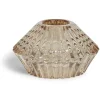 Bougeoir forme coquillage en verre rose