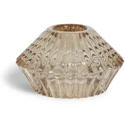 Bougeoir forme coquillage en verre rose