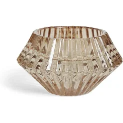 Bougeoir forme coquillage en verre rose