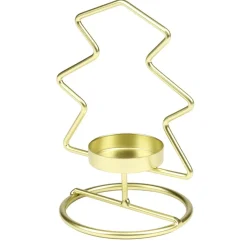 Bougeoir forme sapin de Noël métal doré L11X8XH15 cm < Gifi Best