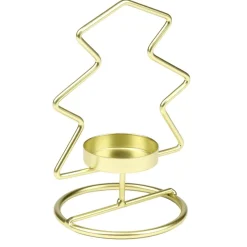 Bougeoir forme sapin de Noël métal doré L11X8XH15 cm < Gifi Best