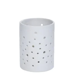 Bougeoir LED céramique ajouré noir Ø7,8xH10,5cm < Gifi Online