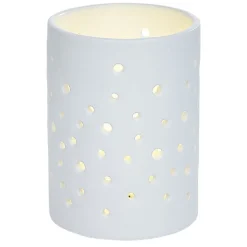 Bougeoir LED céramique ajouré noir Ø7,8xH10,5cm < Gifi Online